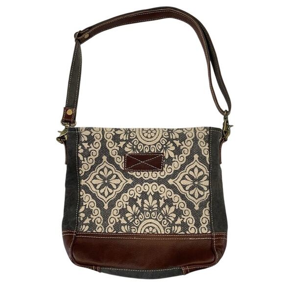 Myra Bag Handbags - Myra Cowgirl Shoulder Bag in Rustic Print Leather With Straps